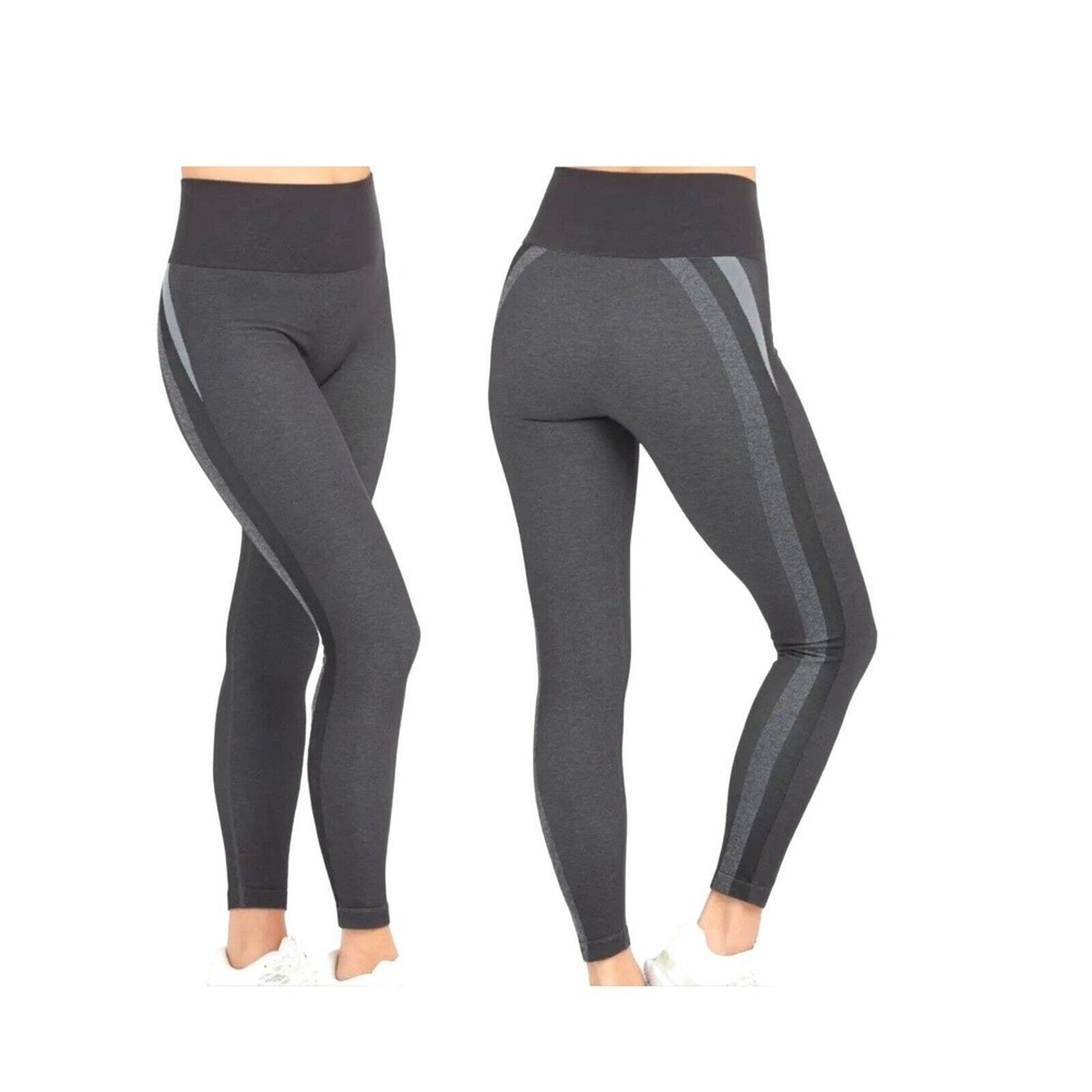SPANX Seamless Track Stripe Leggings Graphite Dust Size X-Large New with tags
